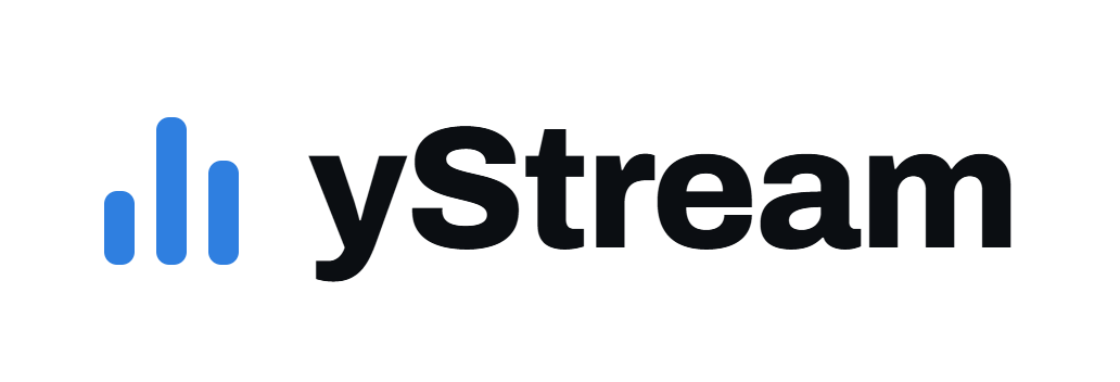 The yStream lockup as used on light backgrounds.